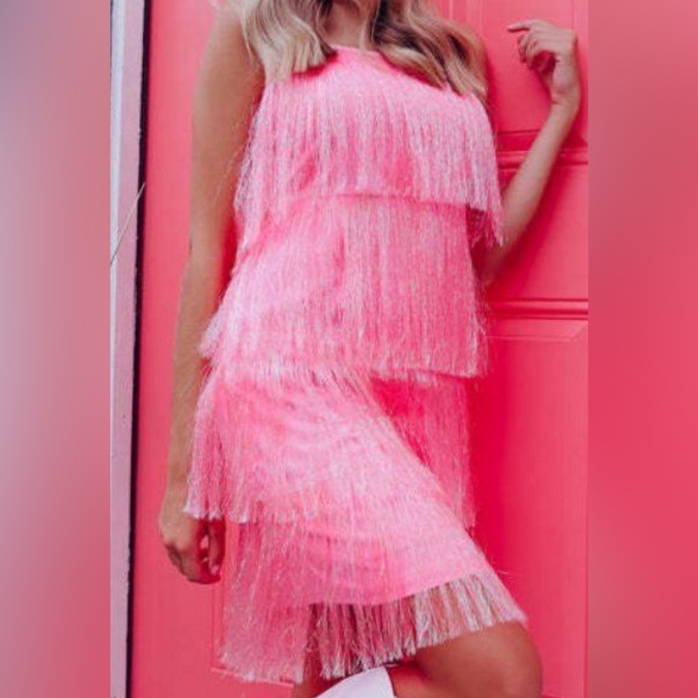 Cloud Ten short mini fringe dress